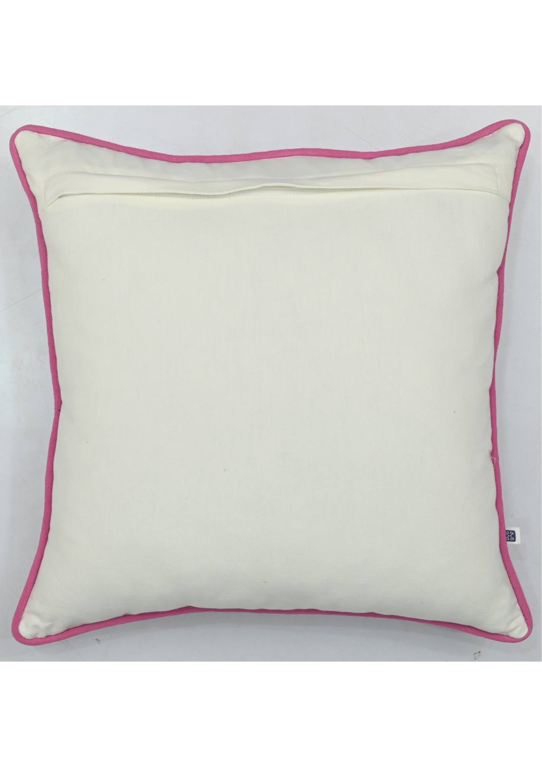 Oleander Floral Cotton Cushion Cover with Embroidery - 16” x 16”