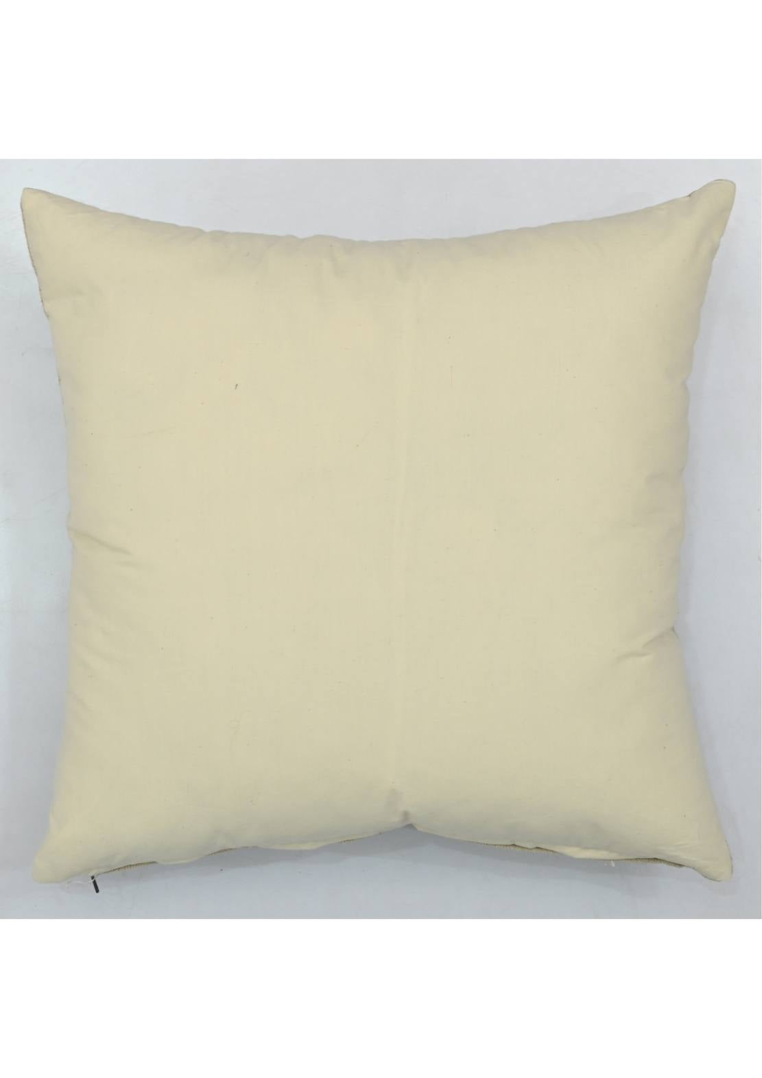 Aztec Tree Suzani Embroidered Cotton Satin Cream Cushion Cover 16"x16"