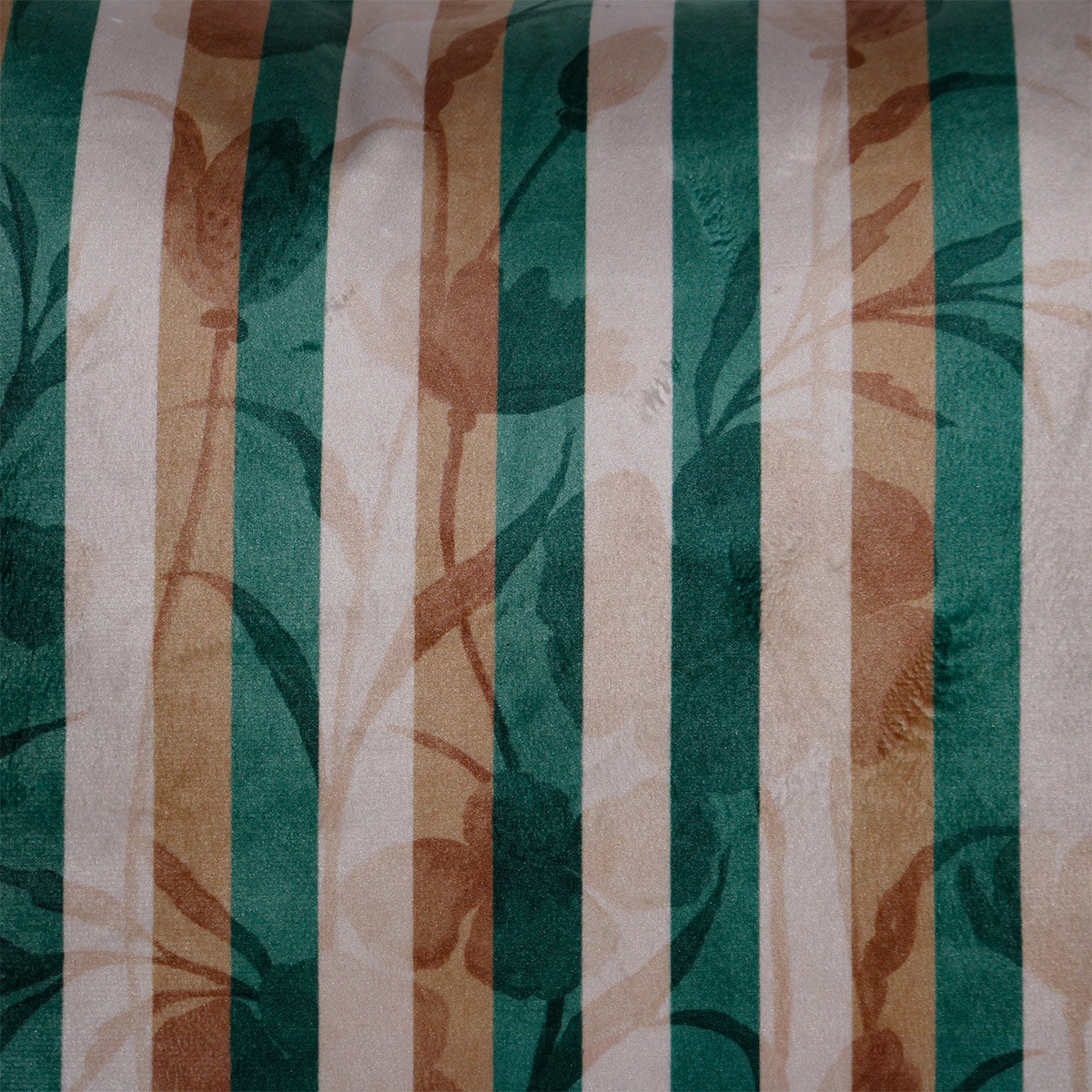 Stripes of Elegance Green Brown Geometric Mix and Match Print Velvet Cushion Cover 16" x 16" Set of 2