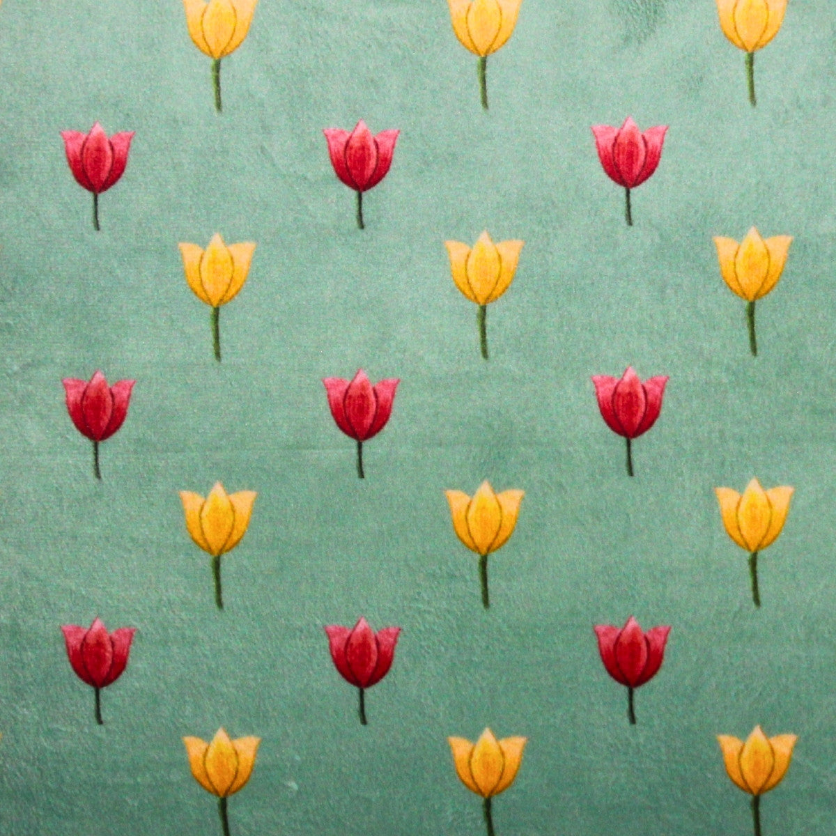 Pichwai Tulip Bloom Printed Sea Green Velvet Cushion Cover 16" X 16"
