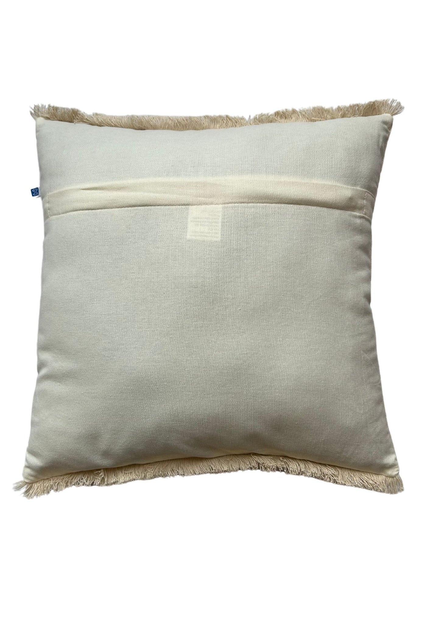 Hand Embroidery Aztec Boho Cream Cotton Slub Cushion Cover Size 16"x16"