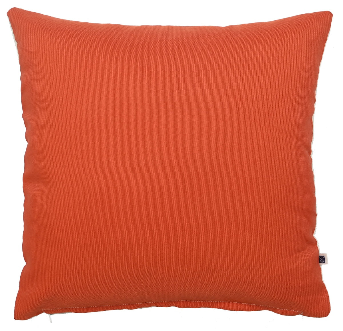 Tree of Life Hand Knot Embroidery and Print Art Silk Cheneil Weave Offwhite and Orange Cushion Cover Size 16"x16"