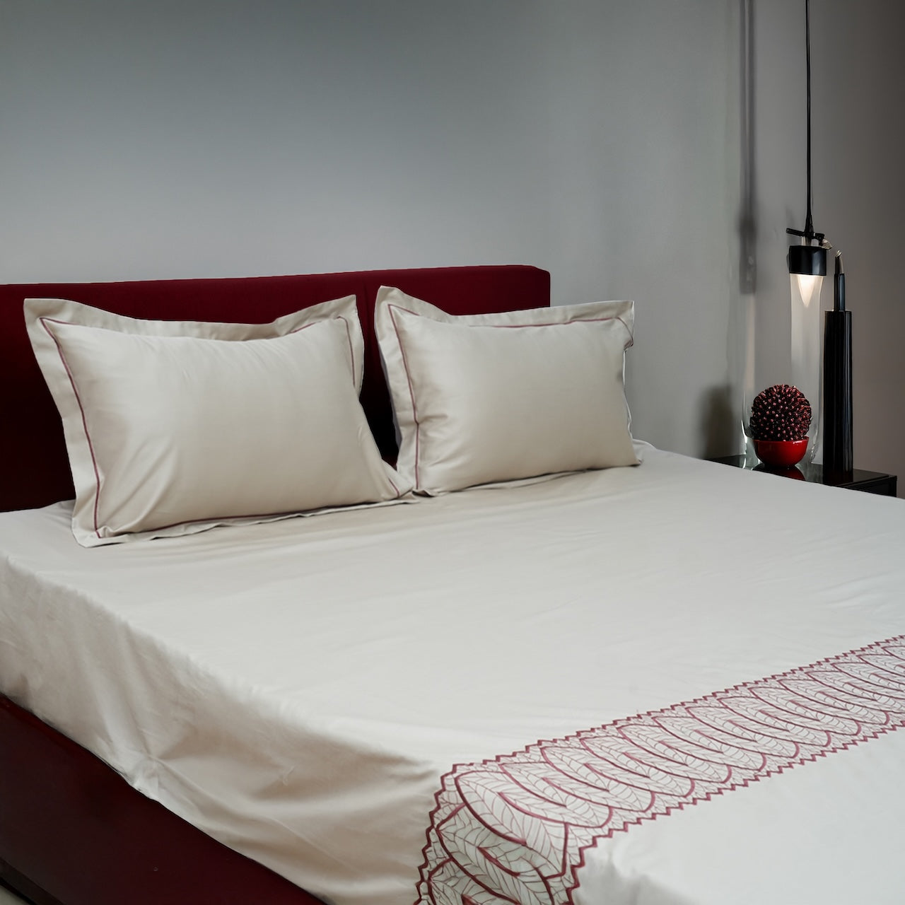 Art Lacey Legacy 100% Cotton Embroidered Flat Bed Sheet – 400 TC – 90" x 108"