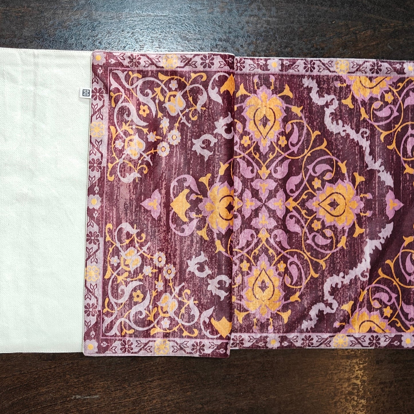Decorative Carpet Design Print Wine Velvet Table Runner 6 Seater Size 14"x72"