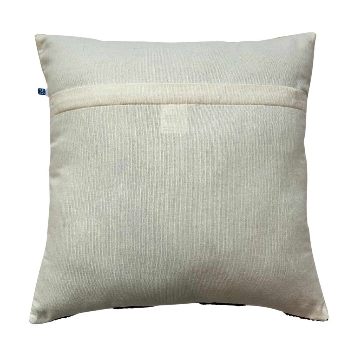 Hand Embroidery Pastel Pops Cream Cotton Slub Cushion Covers Size 16"x16" Set of 2