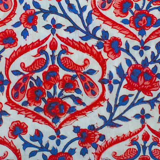 Sanganeri Peacock Motif Print