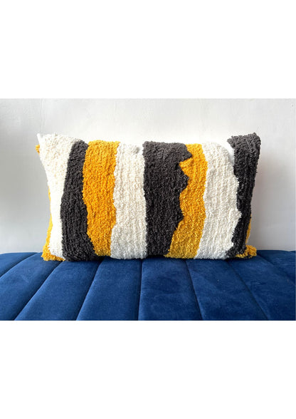 Abstract Tufted Lumbar Cushion Cover Size 12"x18"