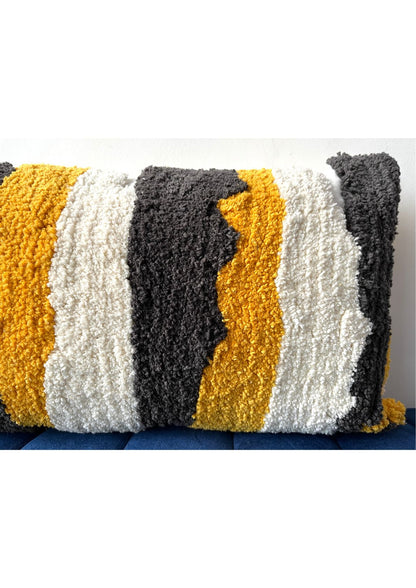 Abstract Tufted Lumbar Cushion Cover Size 12"x18"