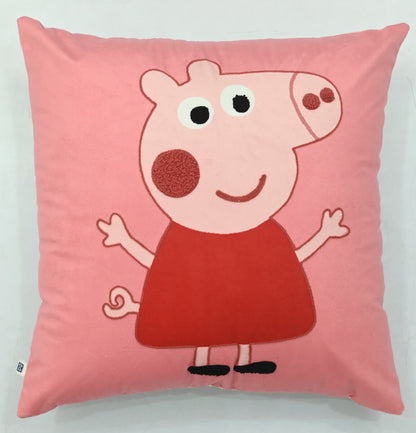 Peppa Pig Kids Velvet Cushion Cover Pink - 16” x 16”
