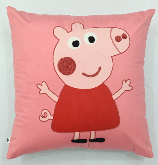 Peppa Pig Kids Velvet Cushion Cover Pink - 16” x 16”