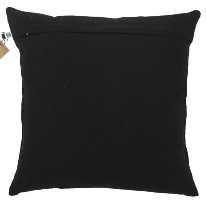 Heritage Weave Ikat Handloom Cotton Black Cushion Cover Size 16"x16"