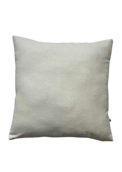 Hand Embroidery Spring Halo Cream Cotton Slub Cushion Cover Size 16"x16"
