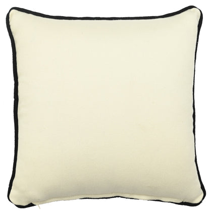 African Tusker Elephant Print Art Silk Cheneil Weave Offwhite Cushion Cover Size 16"x16"
