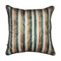Stripes of Elegance Green Brown Geometric Mix and Match Print Velvet Cushion Cover 16" x 16" Set of 2
