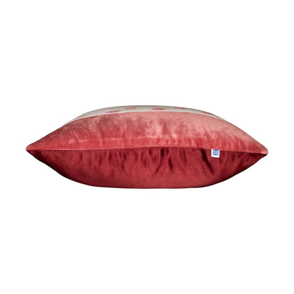 Pichwai Petal Bliss Lotus Printed Pink Velvet Cushion Cover Size 16" x 16"