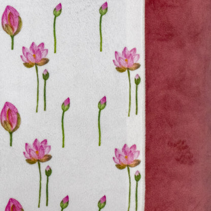 Pichwai Petal Bliss Lotus Printed Pink Velvet Cushion Cover Size 16" x 16"
