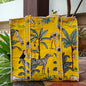 Hand Block Tropical Printed Quilted Tote Bag Yellow Size 18"x18"