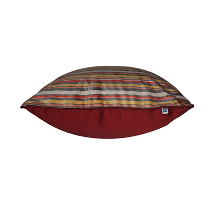Stripes of Elegance Coral Geometric Mix and Match Print Velvet Cushion Cover 16" x 16" Set of 2