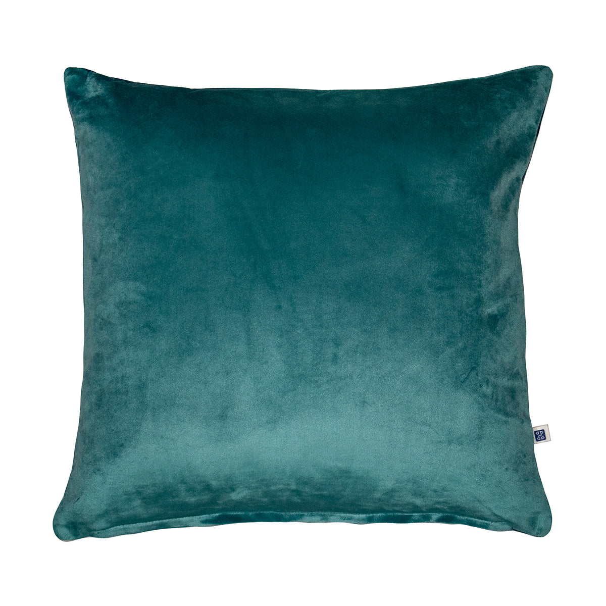 Ultramarine Solid Reversible Velvet Teal Blue and Navy Blue Cushion Cover 16" x 16"