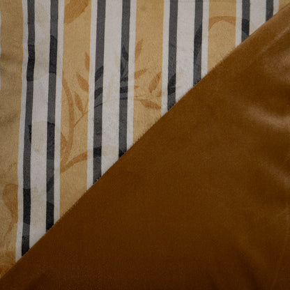 Stripes of Elegance Mustard Geometric Mix and Match Print Velvet Cushion Cover 16" x 16" Set of 2