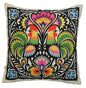 Decorative Polska Cock Print Art Silk Chenille Weave Multicolour Cushion Cover Size 16"x16"