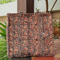 Hand Block Kalamkari Printed Quilted Tote Bag Brown Size 18"x18"