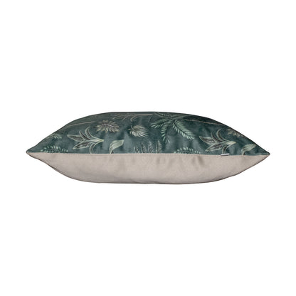 Tropical Paradise Palm Trees Printed Dark Green Cushion Cover 16" x 16"