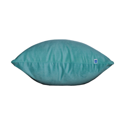 Aqua Splash Reversible Velvet Turquoise Blue Solid Cushion Cover Size 16" x 16"