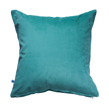 Aqua Splash Reversible Velvet Turquoise Blue Solid Cushion Cover Size 16" x 16"