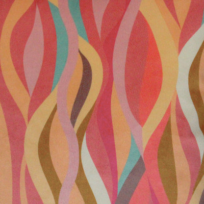 Decorative Entangled Waves Multicolour Print Velvet Cushion Cover 16" x 16"