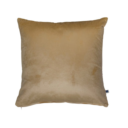 Evergreen Green Solid Reversible Velvet Cream Cushion Cover Size 16" x 16"