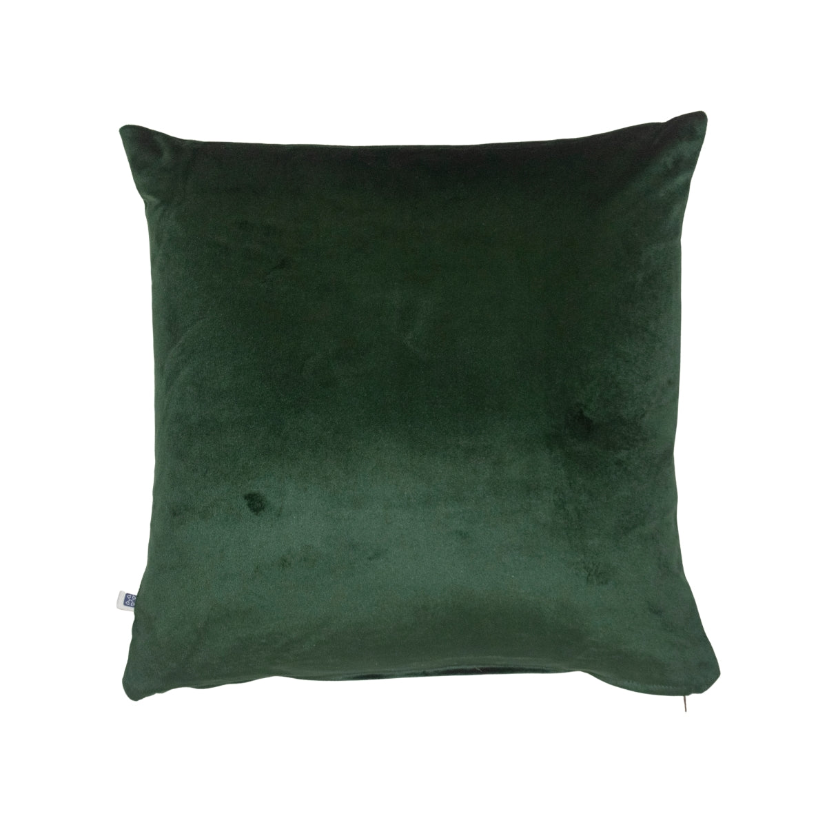 Evergreen Solid Reversible Velvet Bottle Green and Cream Cushion Cover 16" x 16"