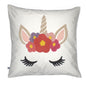 Cute Unicorn Embroidered Cushion Cover Size 16"x16"