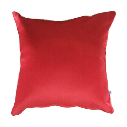 Stripes of Elegance Coral Geometric Mix and Match Print Velvet Cushion Cover 16" x 16" Set of 2