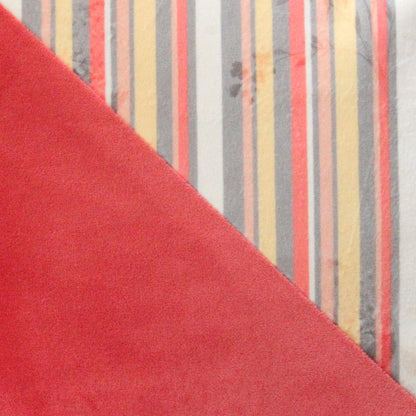 Stripes of Elegance Coral Geometric Mix and Match Print Velvet Cushion Cover 16" x 16" Set of 2