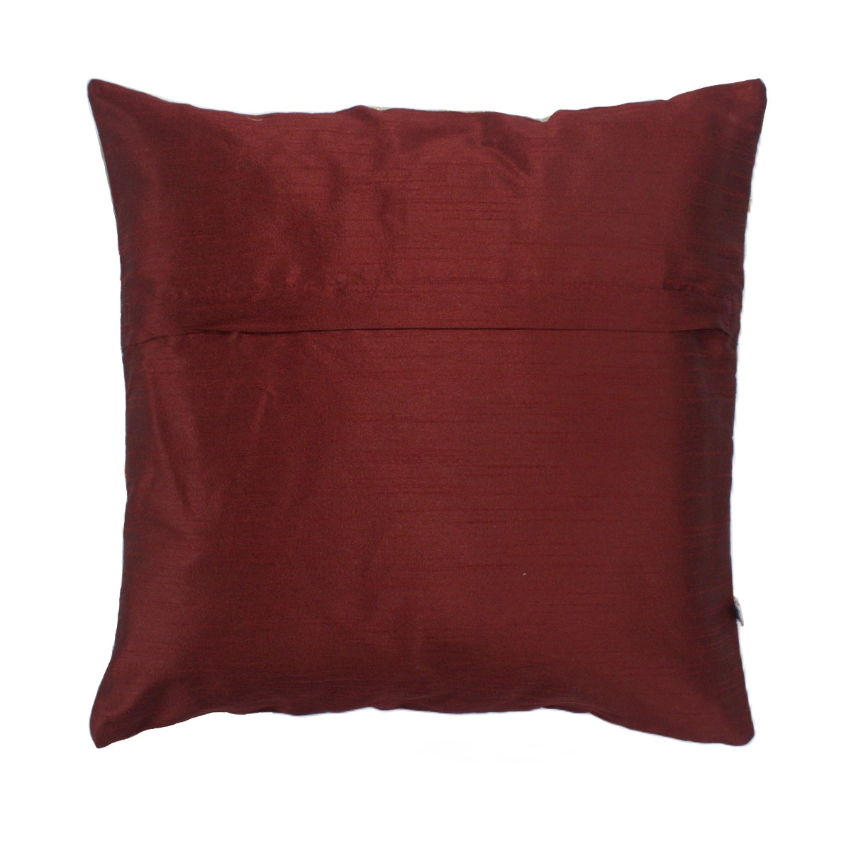 Classic Cotton Cushion Cover - Cream/Maroon - 16” x 16”