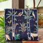 Hand Block Tropical Printed Quilted Tote Bag Navy Blue Size 18"x18"