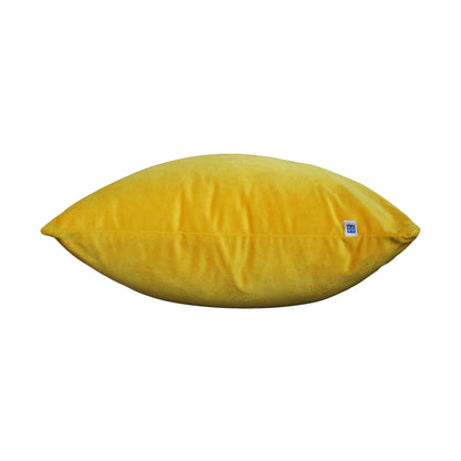 Bright Sunshine Reversible Velvet Yellow Solid Cushion Cover Size 16" x 16"