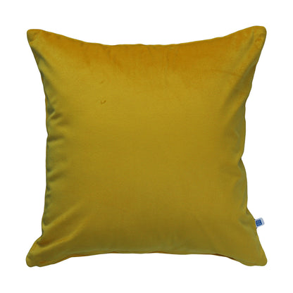Bright Sunshine Reversible Velvet Yellow Solid Cushion Cover Size 16" x 16"