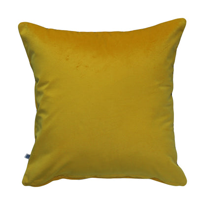 Bright Sunshine Reversible Velvet Yellow Solid Cushion Cover Size 16" x 16"