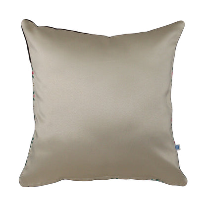 Designer Rhythmic Ribbons Print Velvet Brown Cushion Cover  16" X 16"