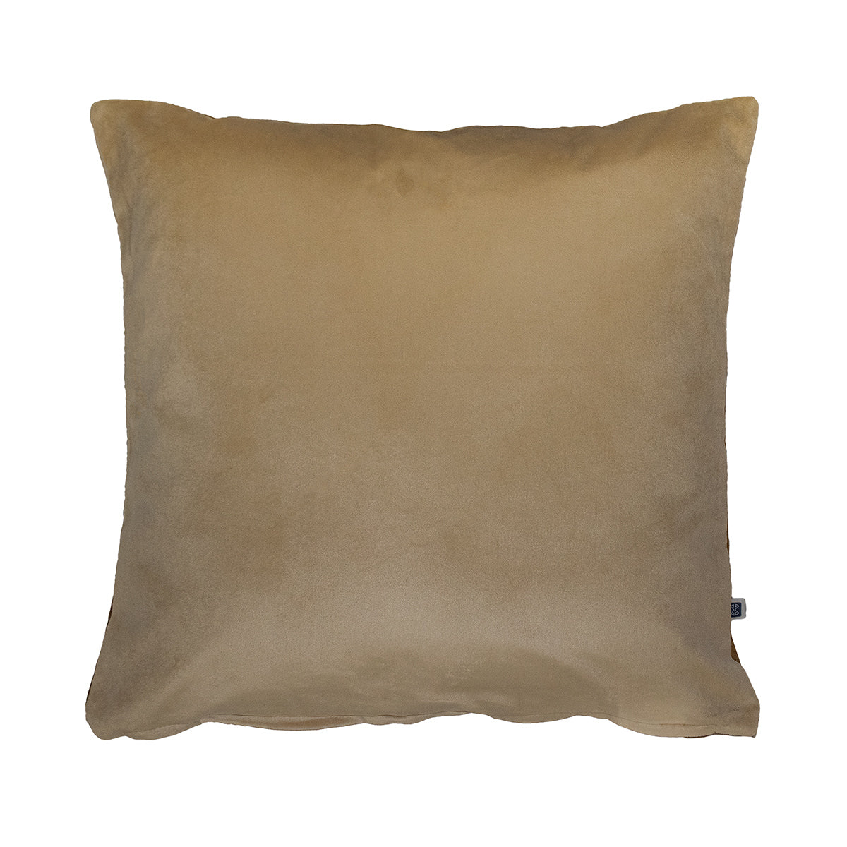 Brown Sugar Solid Reversible Velvet Camel and Cream Cushion Cover 16" x 16"