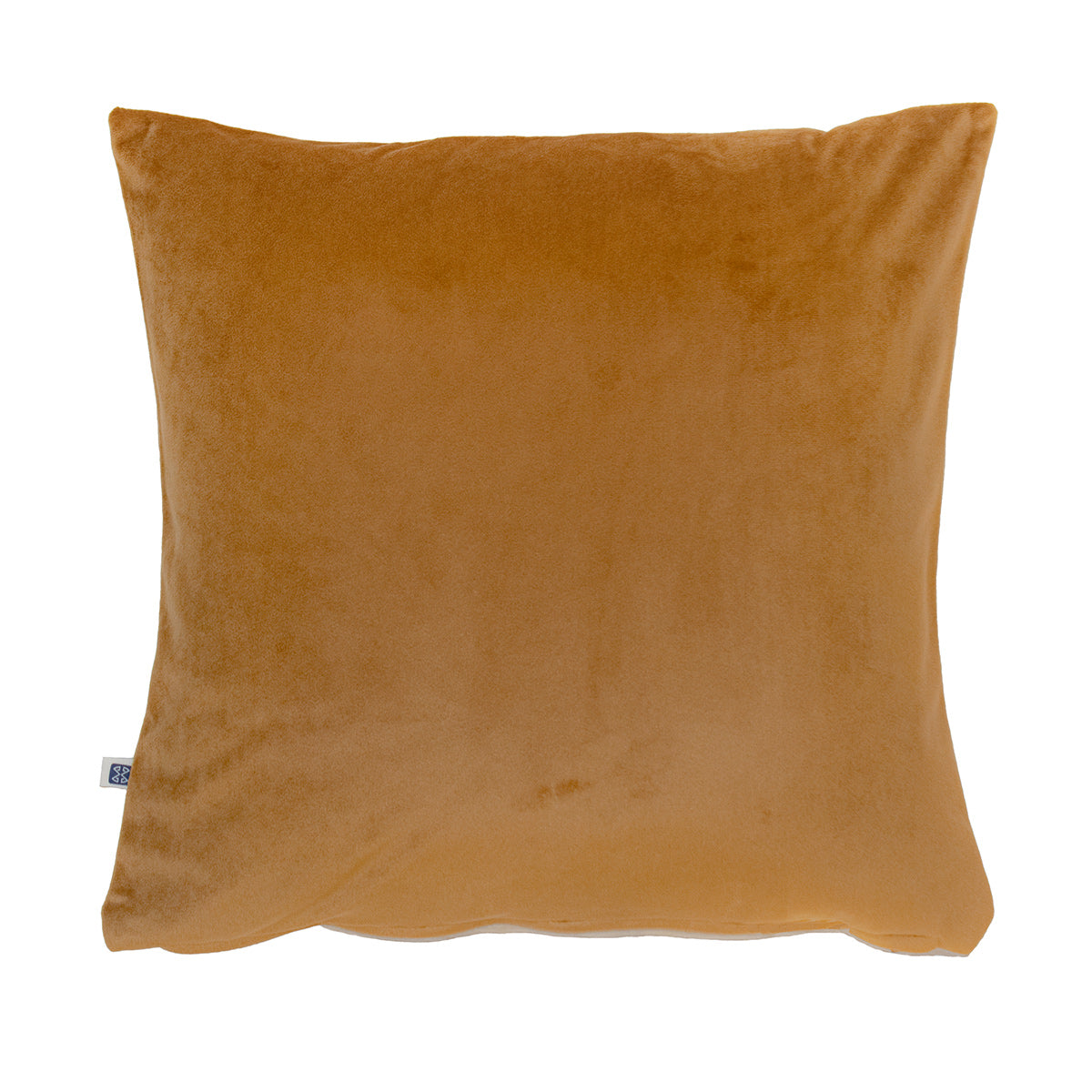 Brown Sugar Solid Reversible Velvet Camel and Cream Cushion Cover 16" x 16"