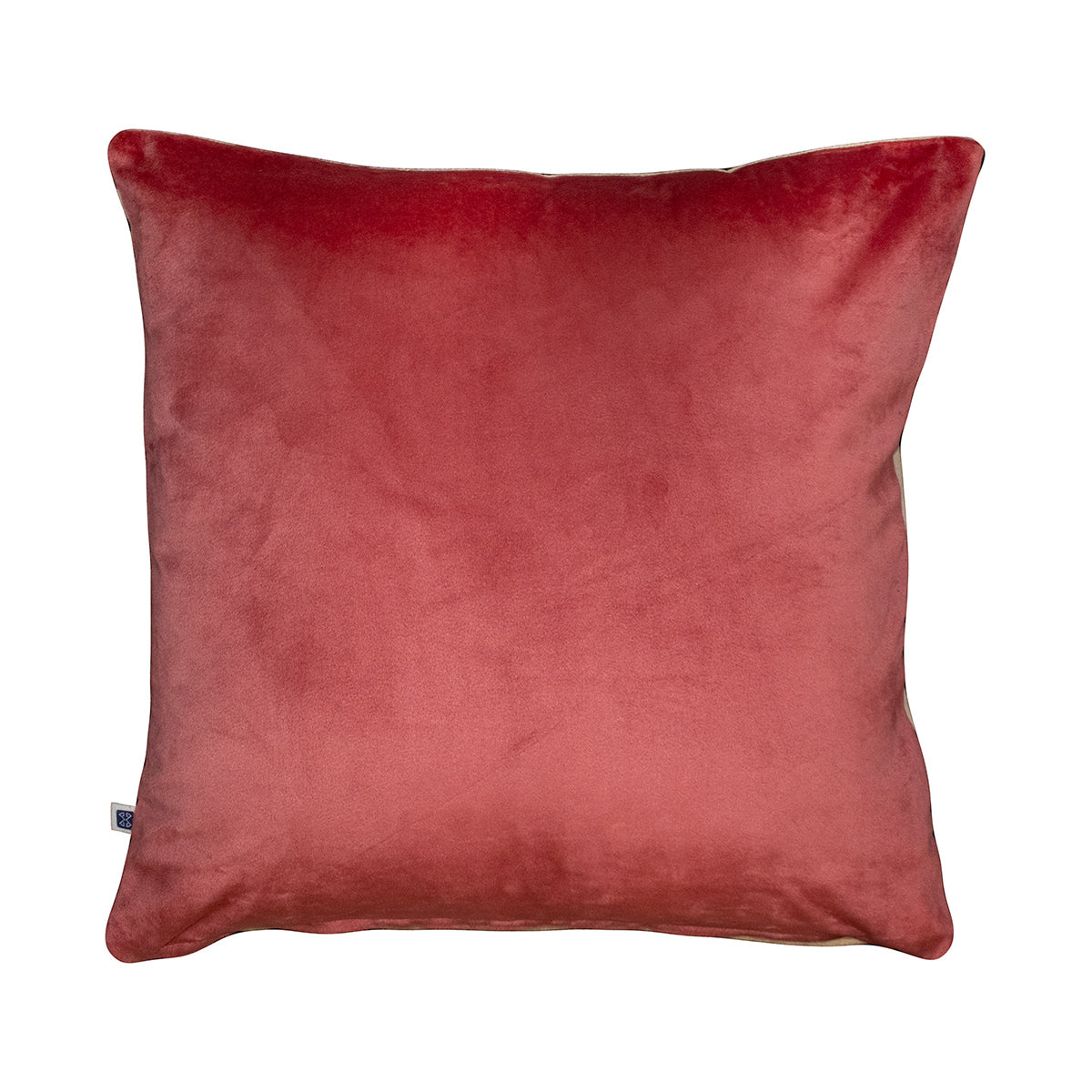 Potpourri Solid Reversible Velvet Rose Pink and Cream Cushion Cover 16"x16"