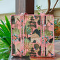 Hand Block Heritage Printed Quilted Tote Bag Peach Size 16"x16"