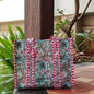 Hand Block Floral Printed Quilted Tote Bag Blue & Pink Size 14"x14"