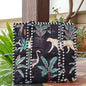 Hand Block Tropical Printed Quilted Tote Bag Black Size 16"x16"