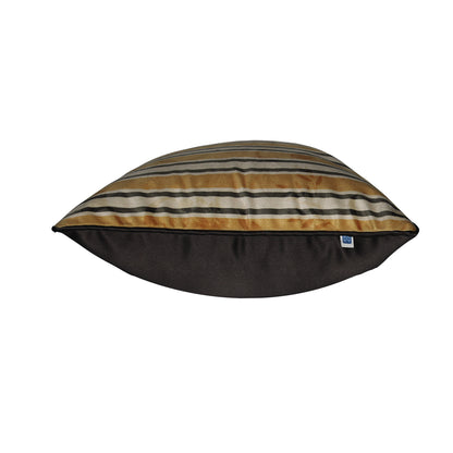 Stripes of Elegance Mustard Geometric Mix and Match Print Velvet Cushion Cover 16" x 16" Set of 2