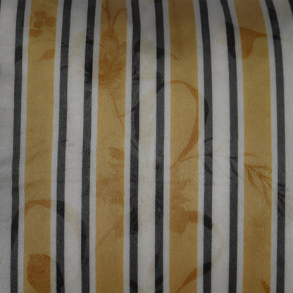 Stripes of Elegance Mustard Geometric Mix and Match Print Velvet Cushion Cover 16" x 16" Set of 2