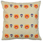 Decorative Polska Buti Print Art Silk Chenille Weave Cream Cushion Cover Size 16"x16" Set of